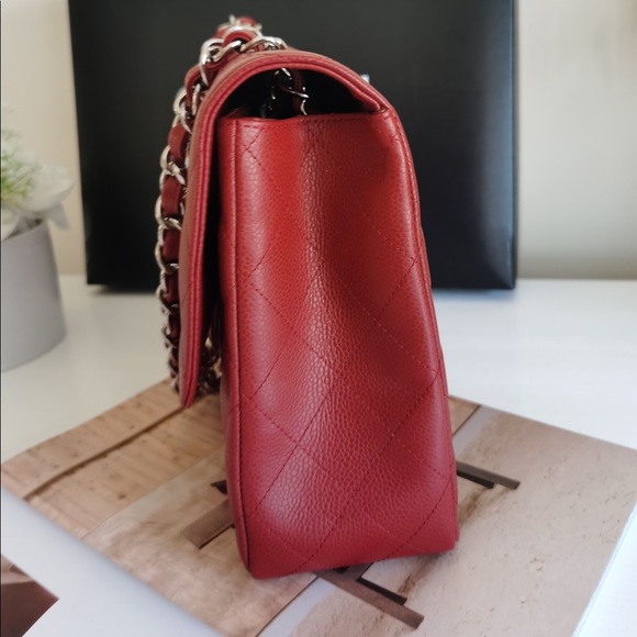 Chanel Single Flap Jumbo Caviar Red - Picture 4 of 8